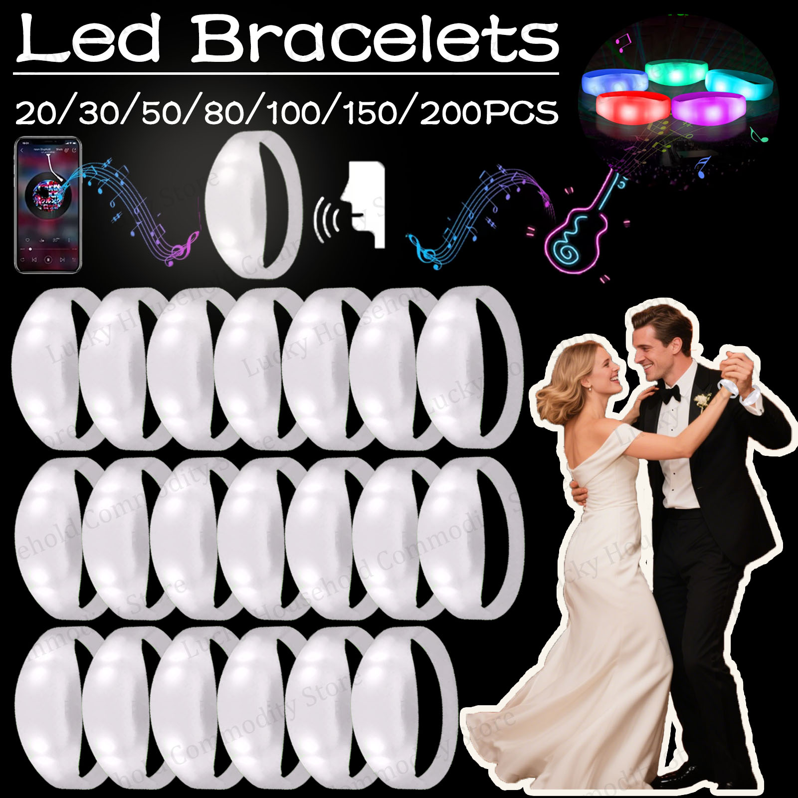 Audio Music Dj - 20-100 шт. светящиеся LED-браслеты с музыкальной