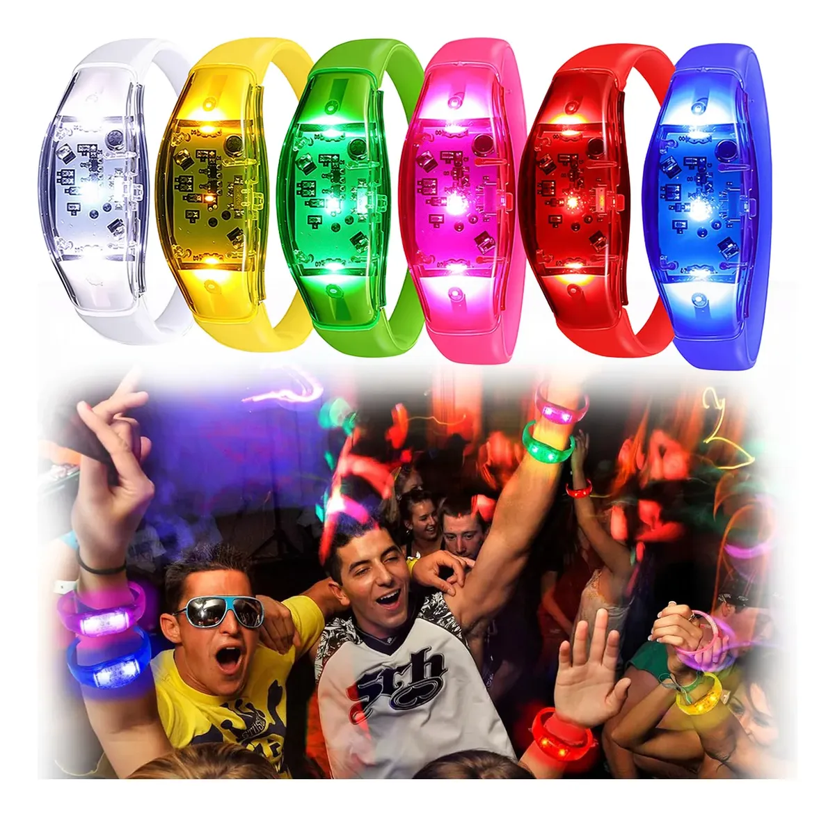 Audio Music Dj - 6 шт. светодиодных браслетов, реагирующих на