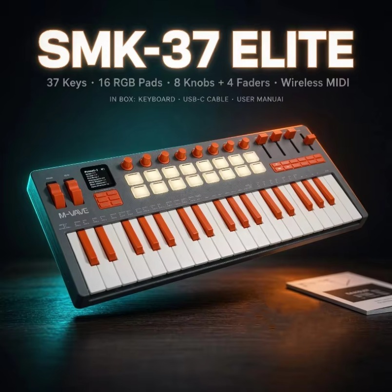 M-VAVE SMK-37 Elite – MIDI-кла – обзор и цена Midi Controller Pad
